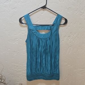 3/$10 Byer California Teal Pleated Tank Top